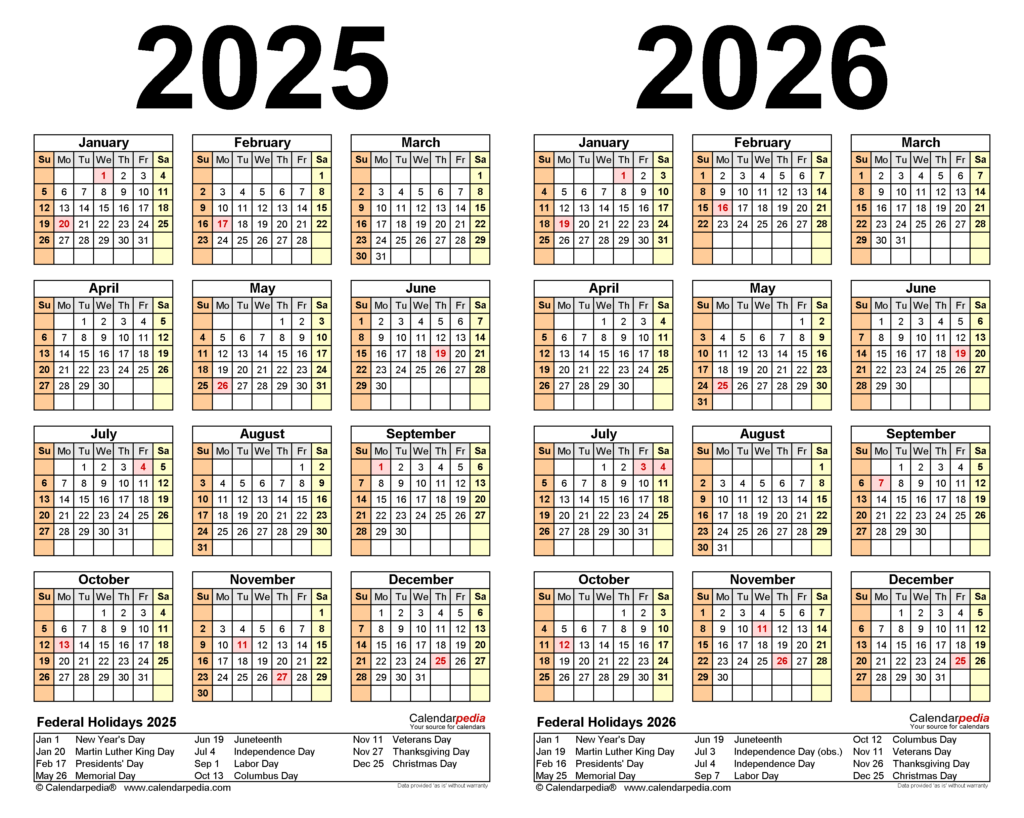 2025 2026 Blank Calendar Printable Free Word Layla Rosina