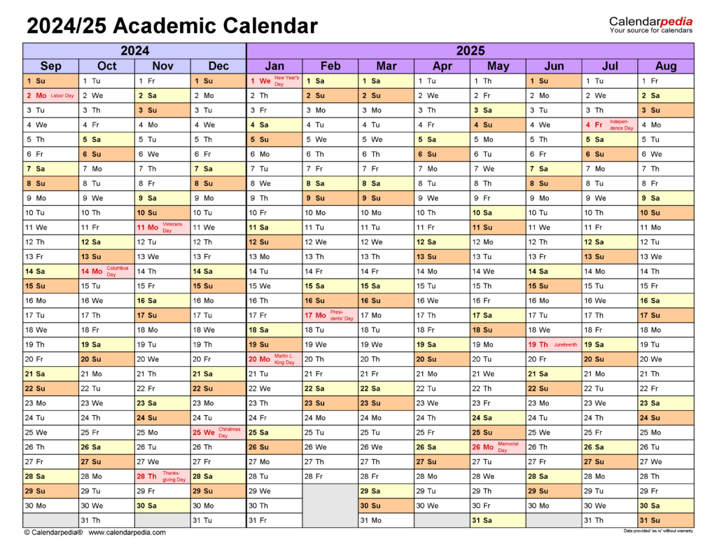 Academic Calendar Free Printable 2024 2025 Britt Colleen