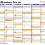 Academic Calendars 2025 2026 Free Printable Word Templates