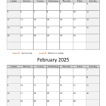 Calendar 2025 January And February Eugine Michelle