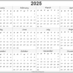 Free Printable Yearly Calendar 2025