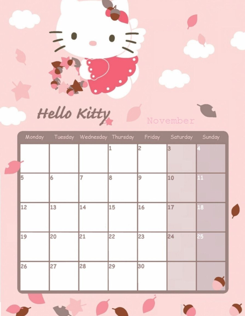 Hello Kitty Calendar Template Best Calendar Example