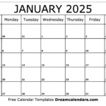 January 2025 Calendar Free Blank Printable With Holidays