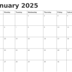 January 2025 Calendar Template