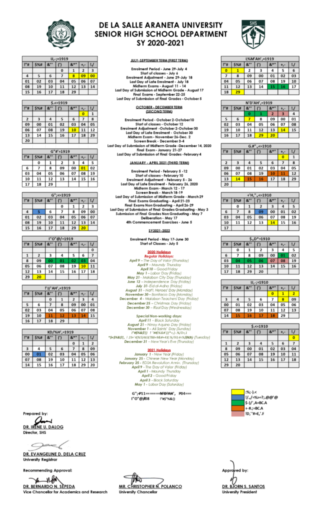 Lasalle Academic Calendar Customize And Print