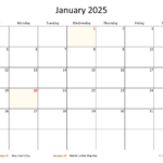 Monthly 2025 Calendar With Bigger Boxes WikiDates