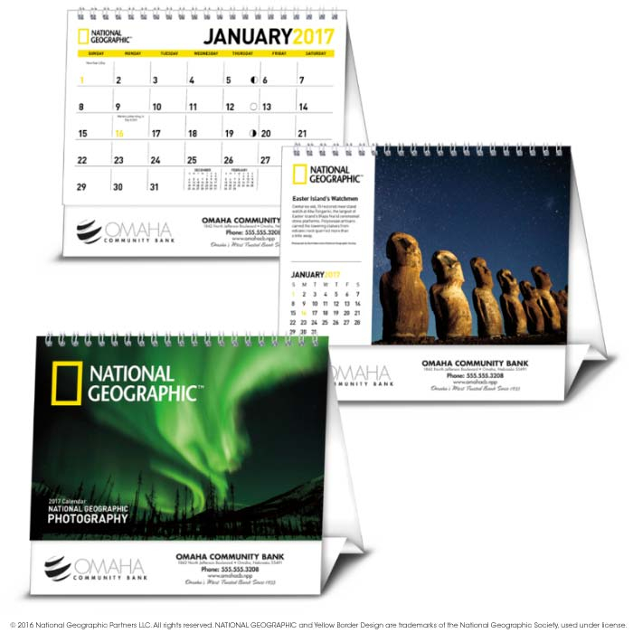 National Geographic Photography Large Desk Calendar With Logo