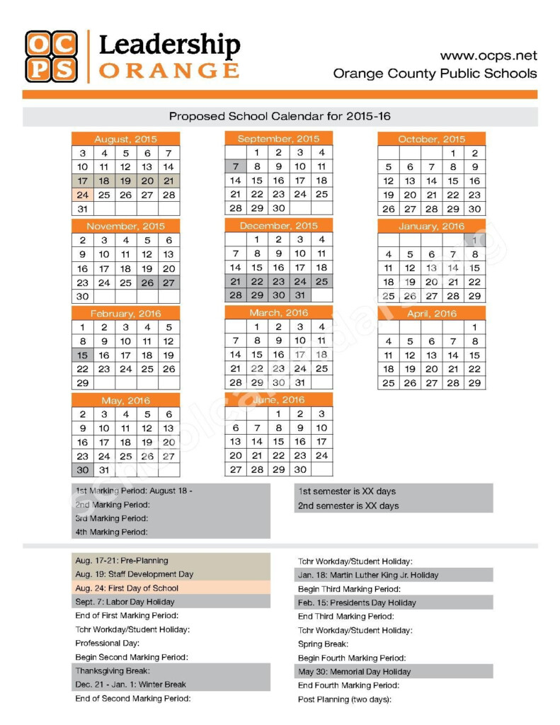 Ocps Academic Calendar