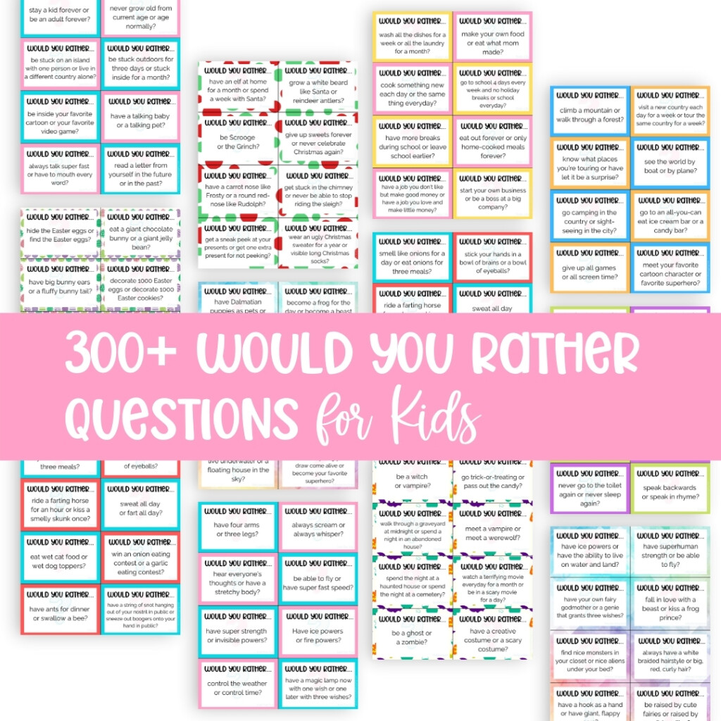Printable Would You Rather Question Cards Cheerful Shop