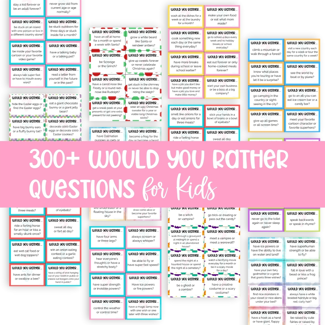 Printable Would You Rather Question Cards Cheerful Shop Web Page Calendar