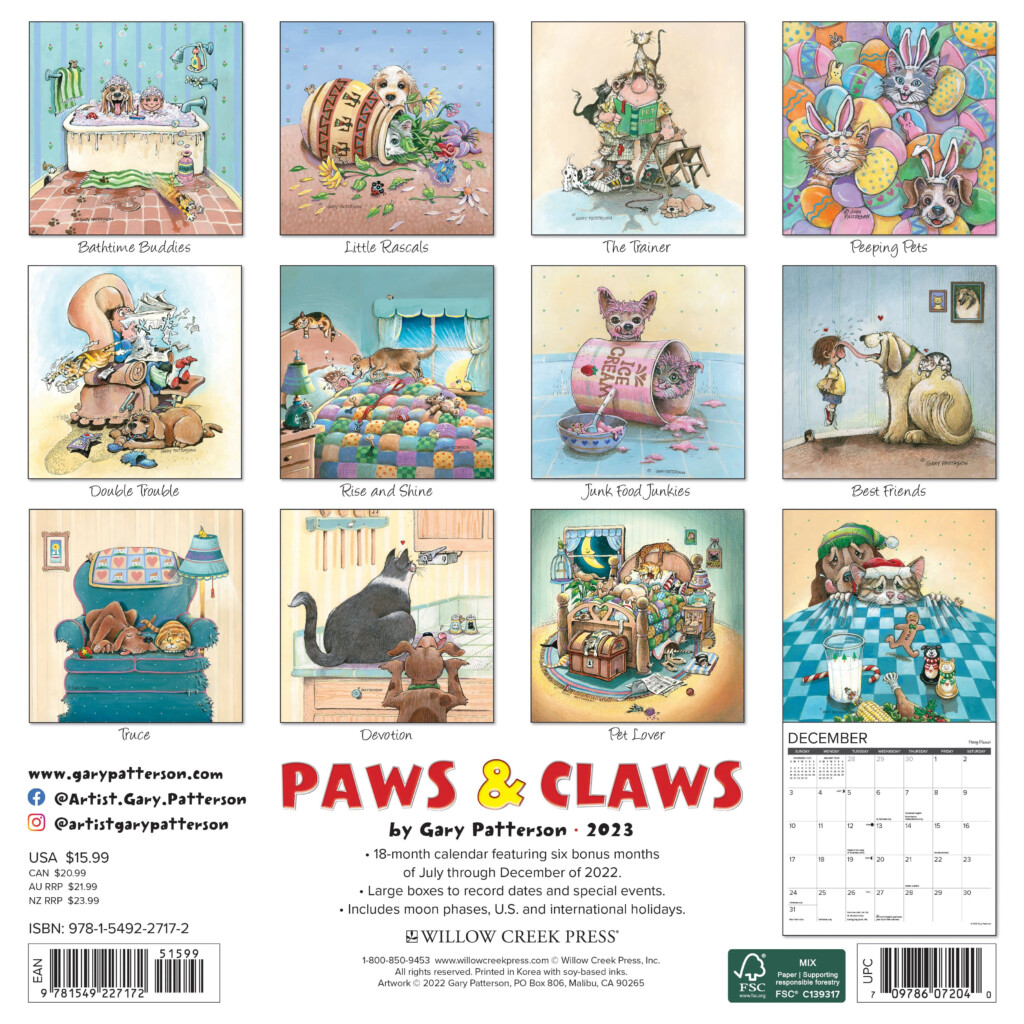  quot Find The 2023 Gary Patterson 39 s Paws Claws Wall Calendar At Michaels 