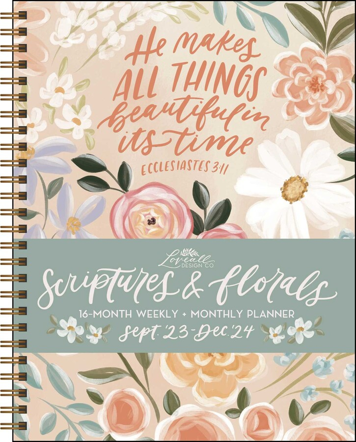 Scriptures And Florals 16 Month 2023 2024 Weekly Monthly Planner 