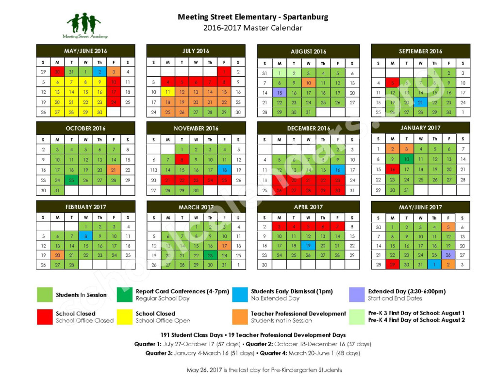 Spartanburg County District 7 Academic Calendar CountyCalendars