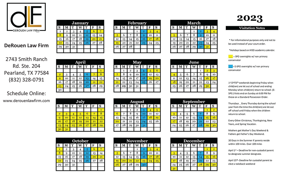 Texas Standard Possession Order Calendar 2025 Calendar 2025 Cyndia Ondrea