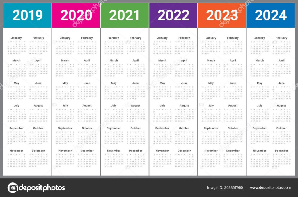 2019 2023 Calendar Printable