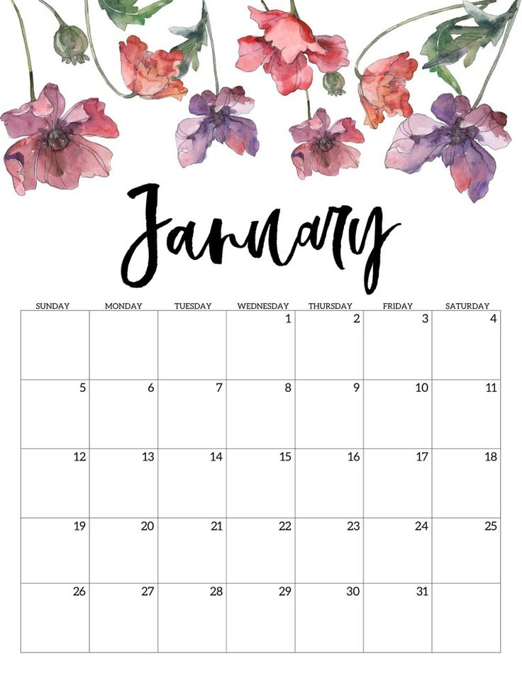 2020 Free Printable Calendar Floral Paper Trail Design Free 