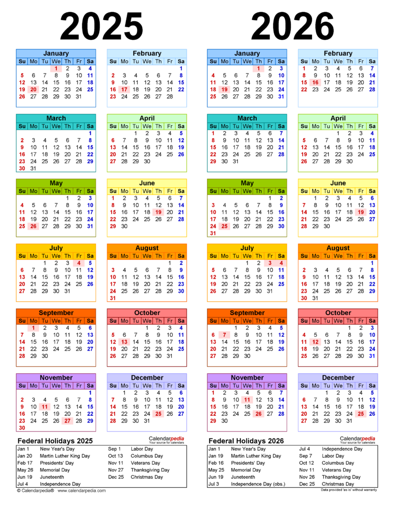 2025 2026 Two Year Calendar Free Printable Pdf Templates Porn Sex Picture