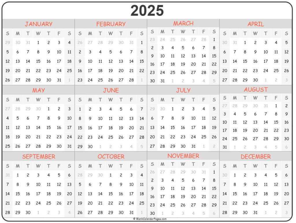 2025 Calendar Printable Customize And Print