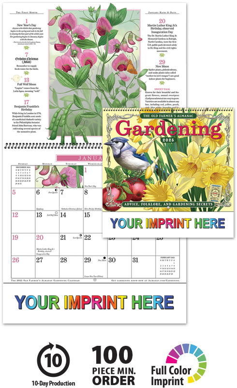 2025 Old Farmers Almanac Gardening Spiral Calendar 10 1 2 X 18 1 