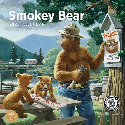 Amazon 2023 Smokey Bear Monthly Wall Calendar By Bright Day 12 X 