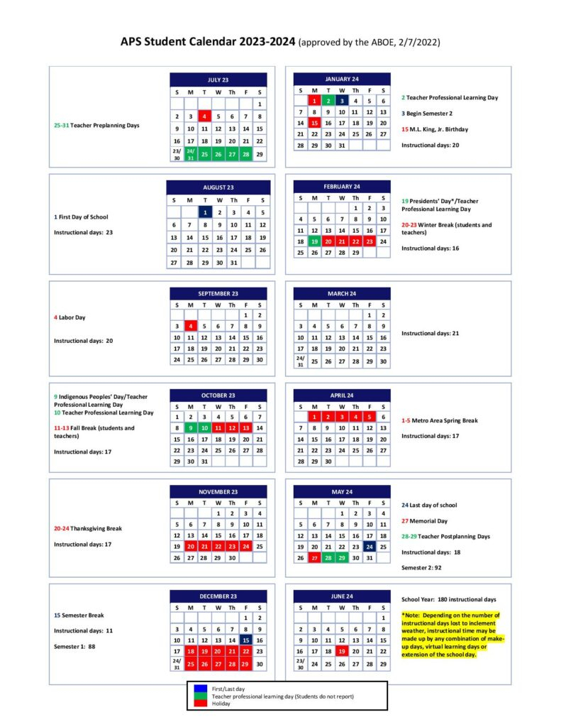 Atlanta Public Schools Calendar 2023 2024 Holidays