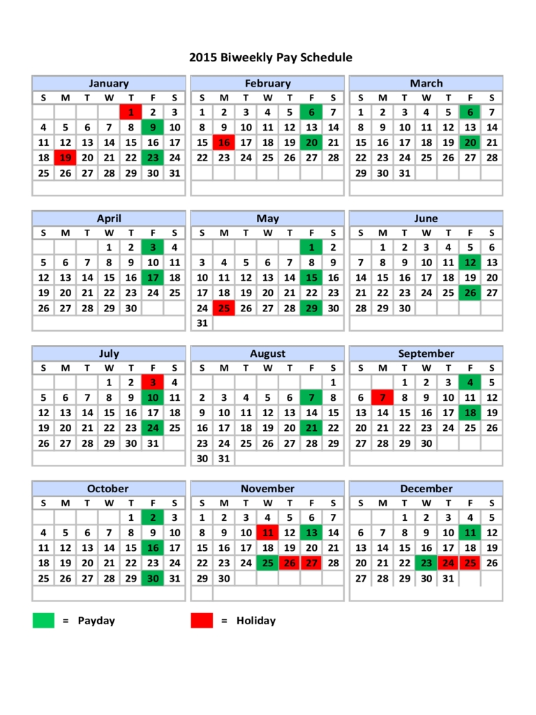 Biweekly Payroll Calendar 2020 Template Calendar Template Printable