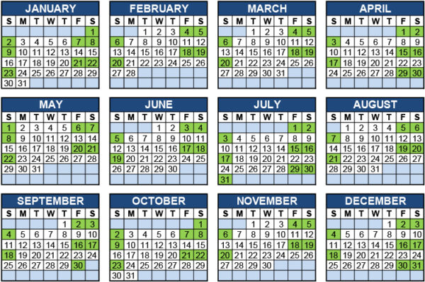 Calendar Of First Third And Fifth Weekends Thetexasdivorcelawyer