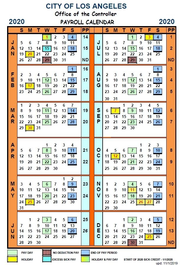 City Of Los Angeles Payroll Calendar 2021 Payroll Calendar In 2021 