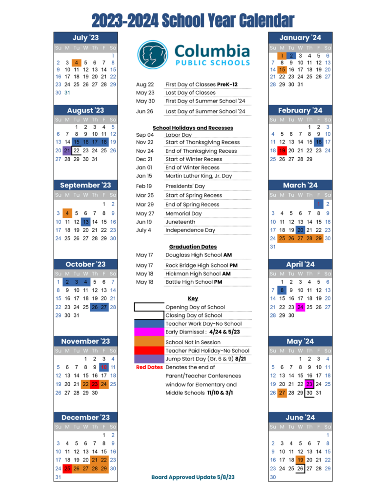 Columbia Mo Public Schools 2025 2026 Calendar Ruby Willie