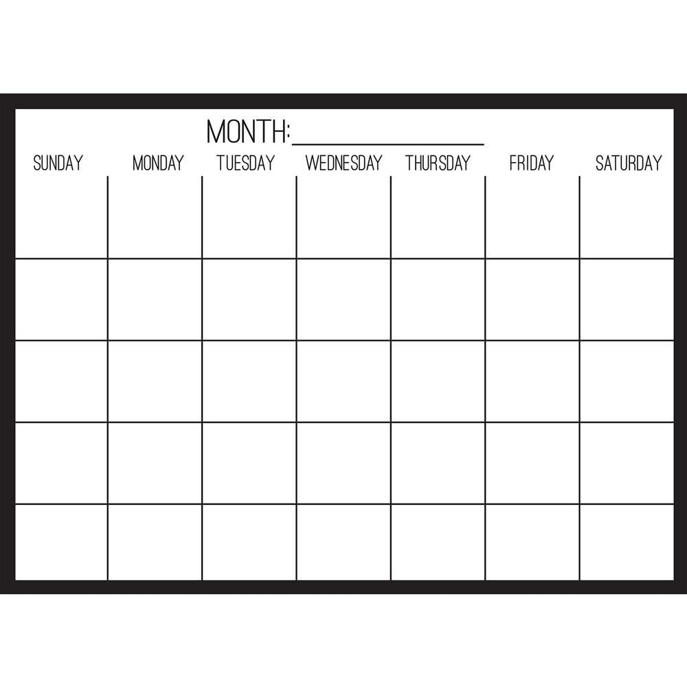 Exceptional Monthly Calendar Dry Erase Printable Calendar Decal 