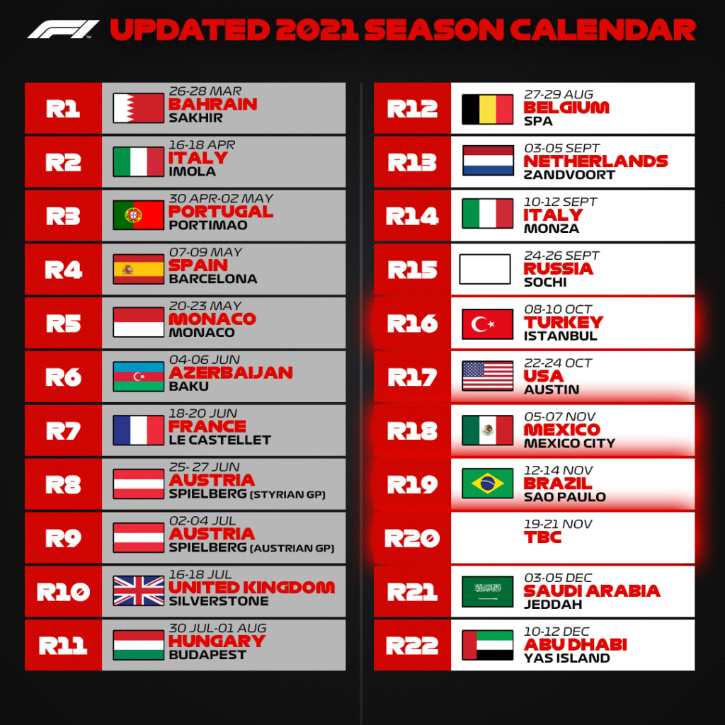 F1 2022 Kalender