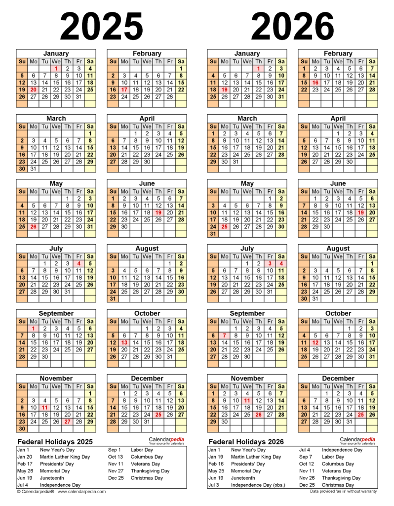 Free Printable 2025 And 2026 School Calendar Template Calendar 2024 2025