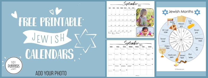 FREE Printable Jewish Calendar 2023 2024 And 2025