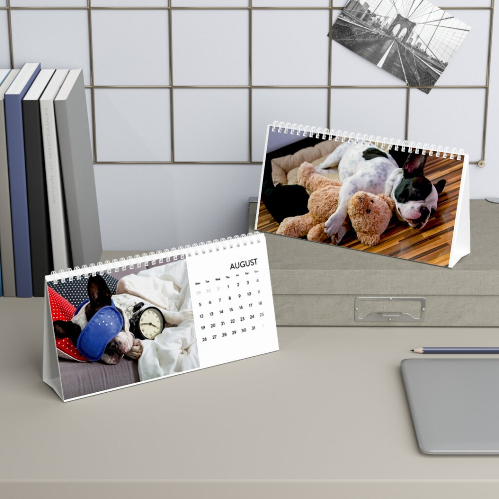 French Bulldog Desk Calendar 2024 Grid Etsy