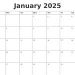 January 2025 Cute Printable Calendar