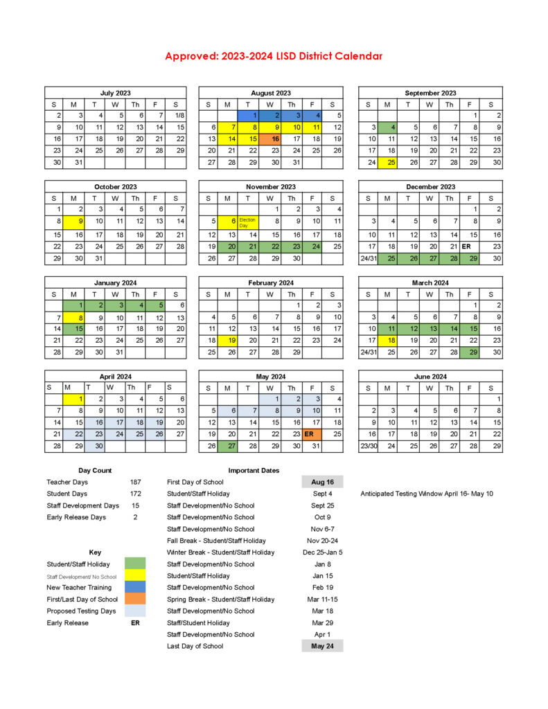 Lisd 2024 2025 Calendar Calculator Lucy Simone