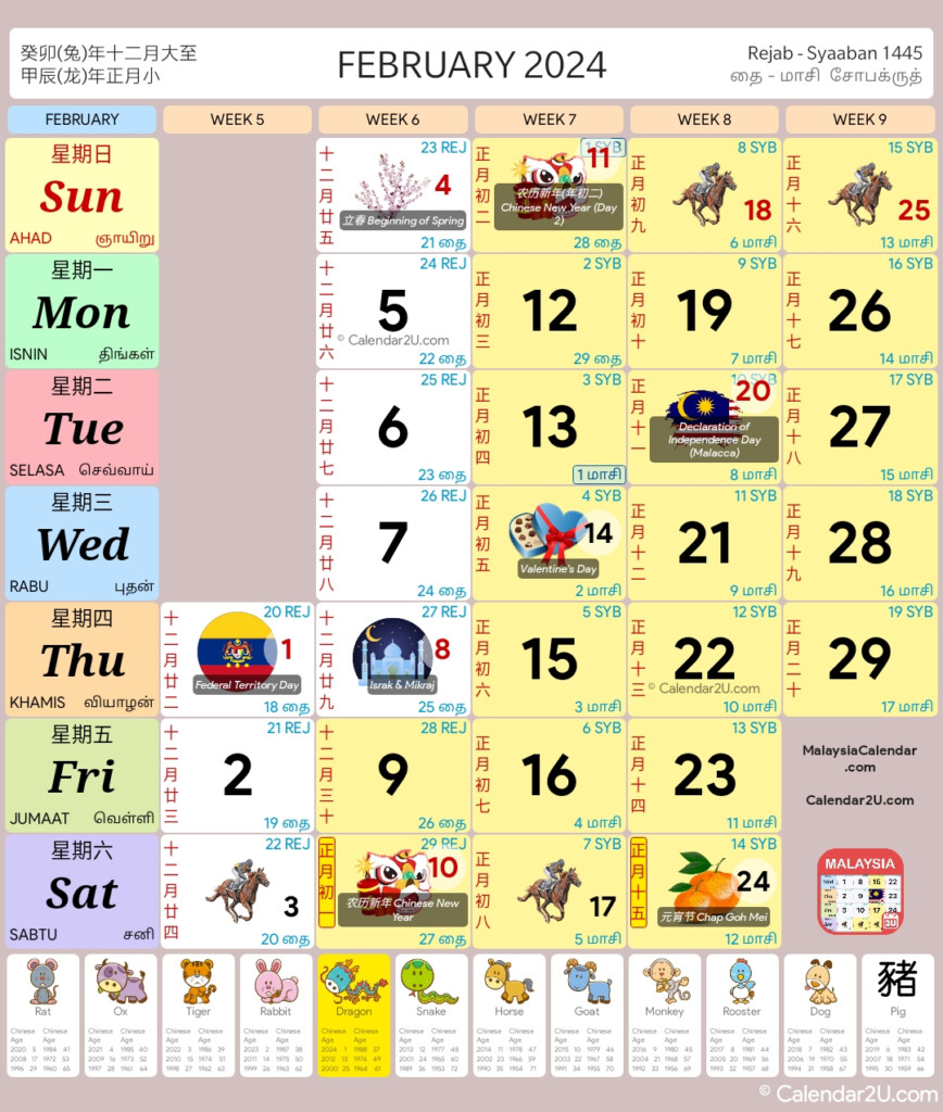 Malaysia Calendar Year 2024 updated With School Holidays 2024 2025 