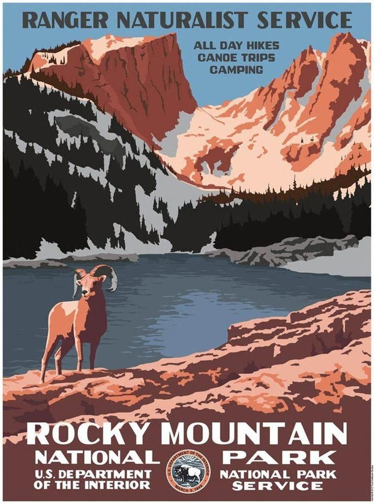 Rocky Mountain National Park Poster Wpa National Park Posters 