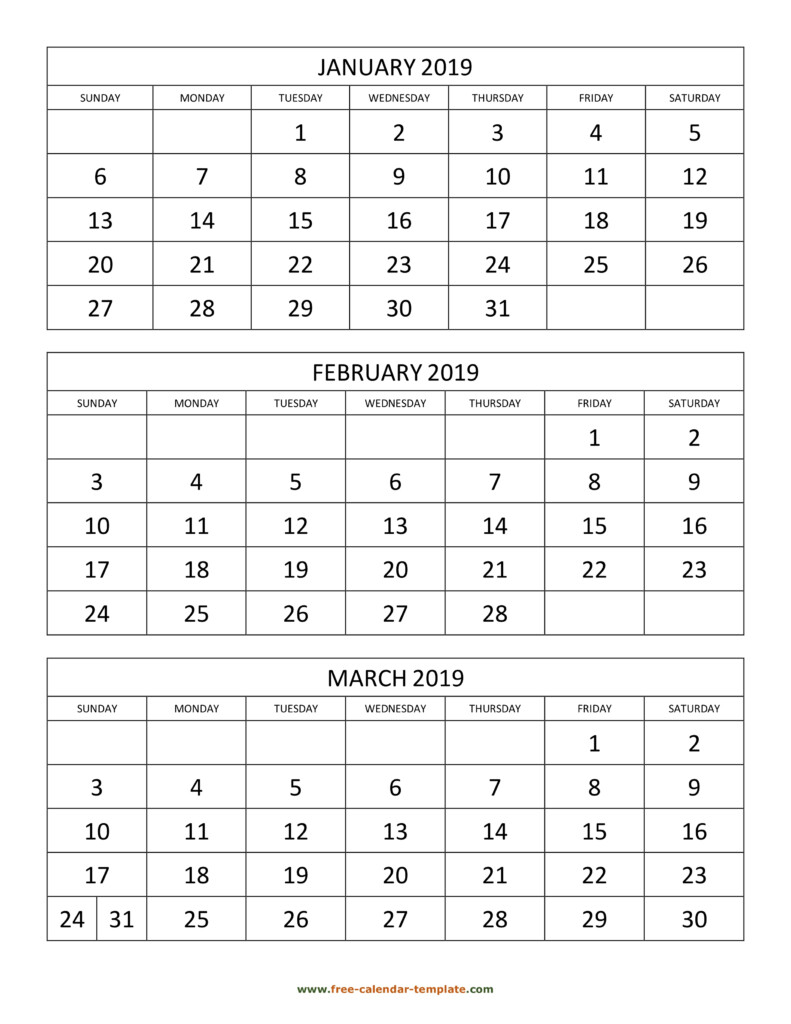 Three Month Calendar Printable Printable Calendar