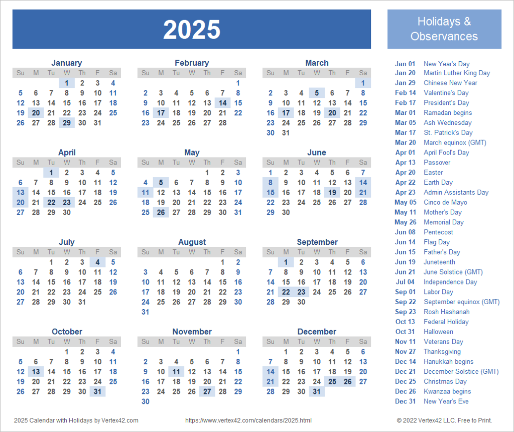 Year Calendar 2025 Cornie Carlynn