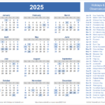 2025 Calendar With Holidays Printable