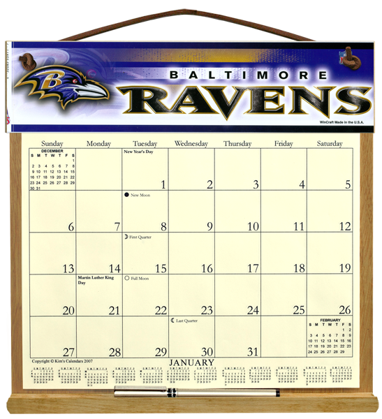 Baltimore Ravens Calendar Holder 29 75 Kims Calendars Made In The 