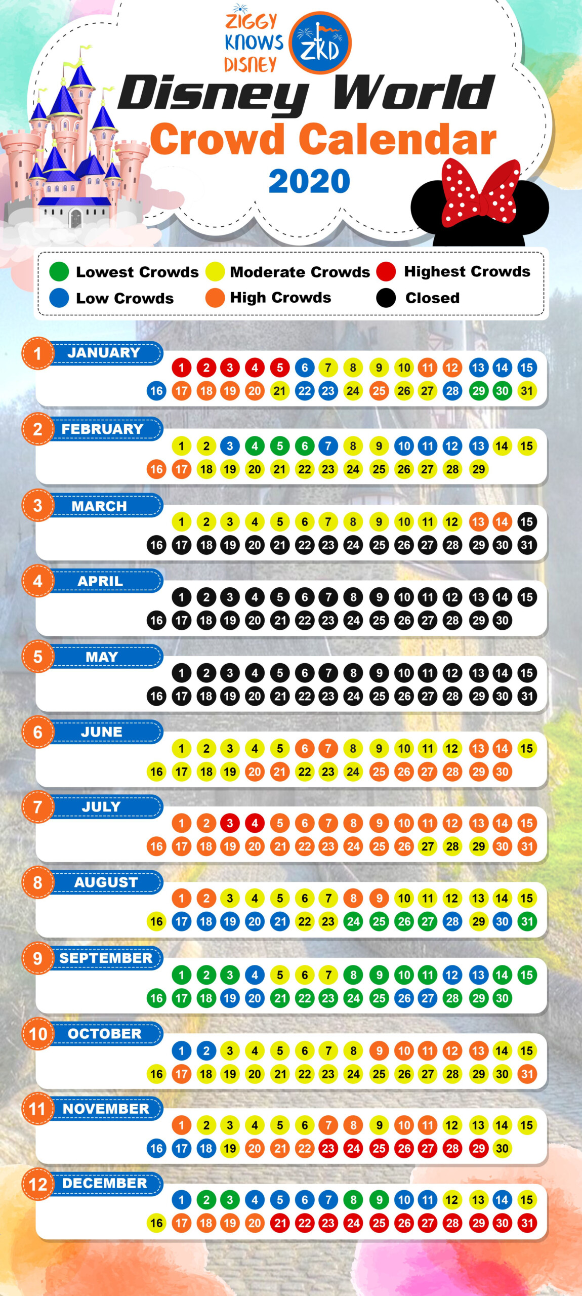 2025 Disney Crowd Calendar By Park Web Page Calendar