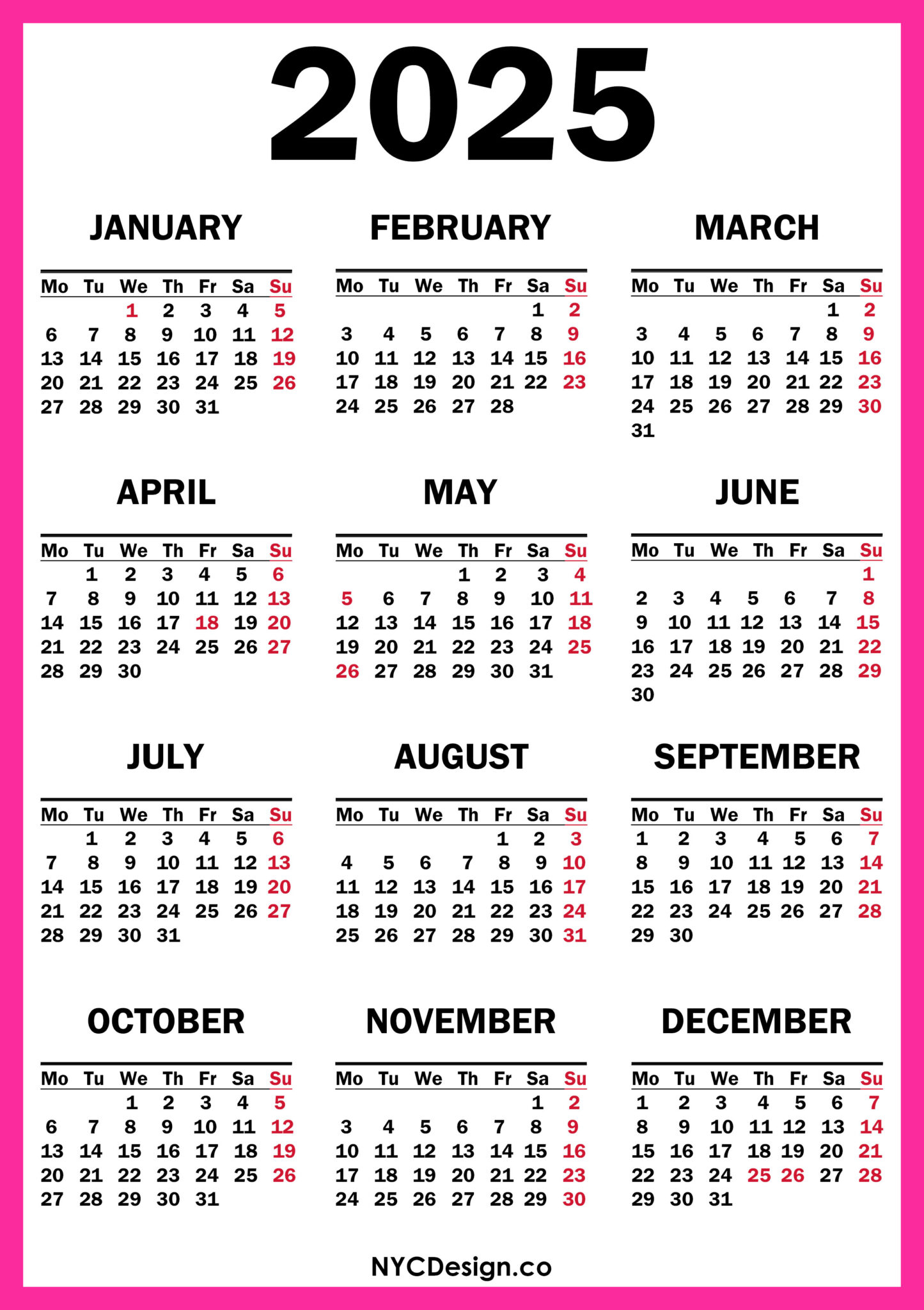 2025 Calendar With Holidays Printable Printable Calendar - Web Page ...